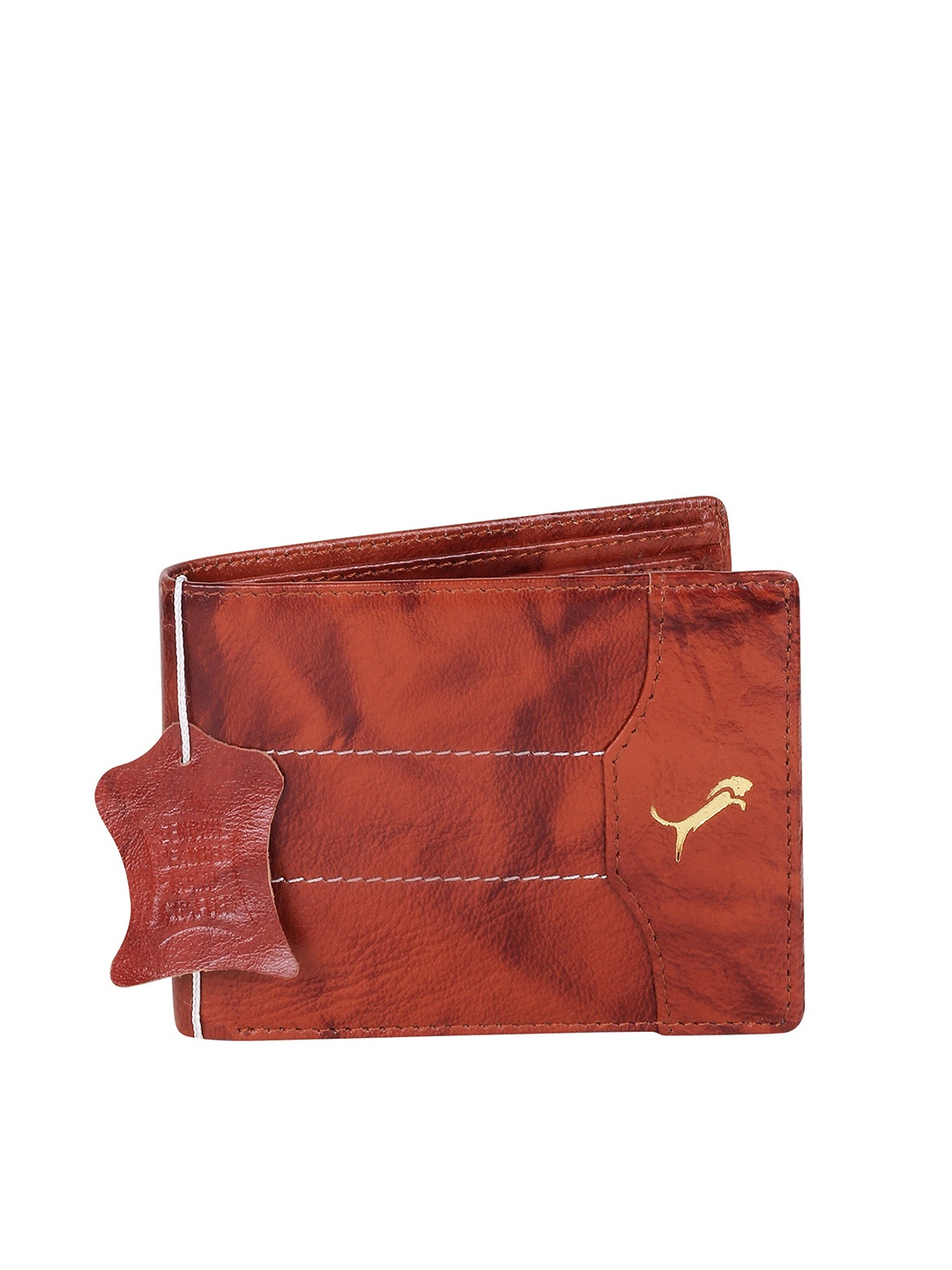 

WILD EDGE Men Tan Brown Leather Two Fold Wallet