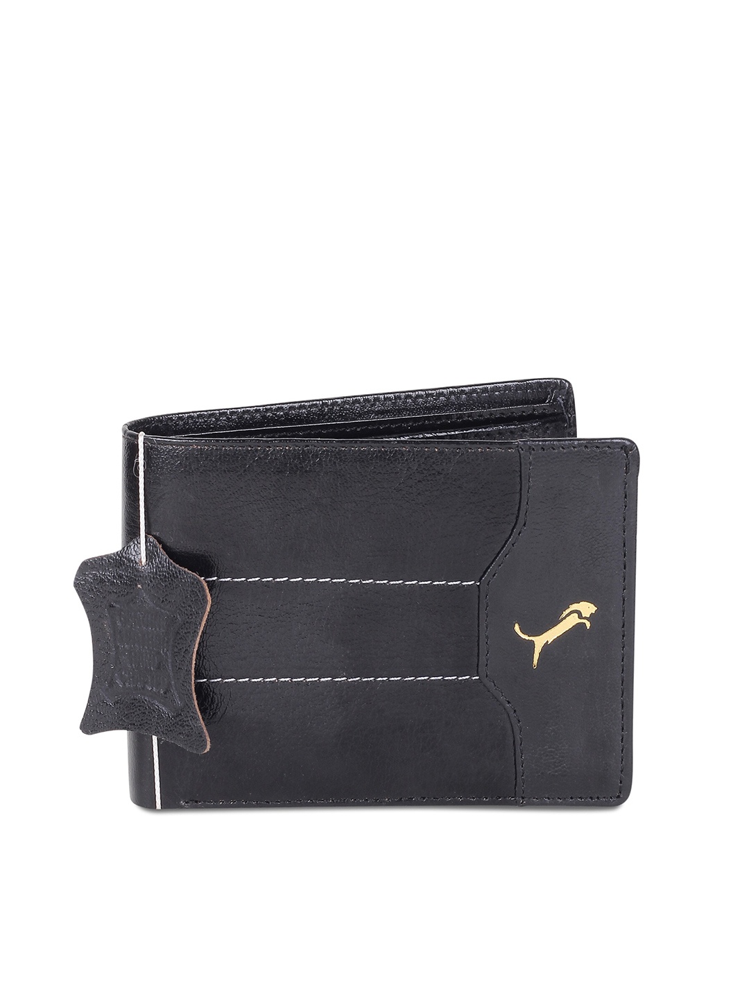 

WILD EDGE Men Black Leather Two Fold Wallet