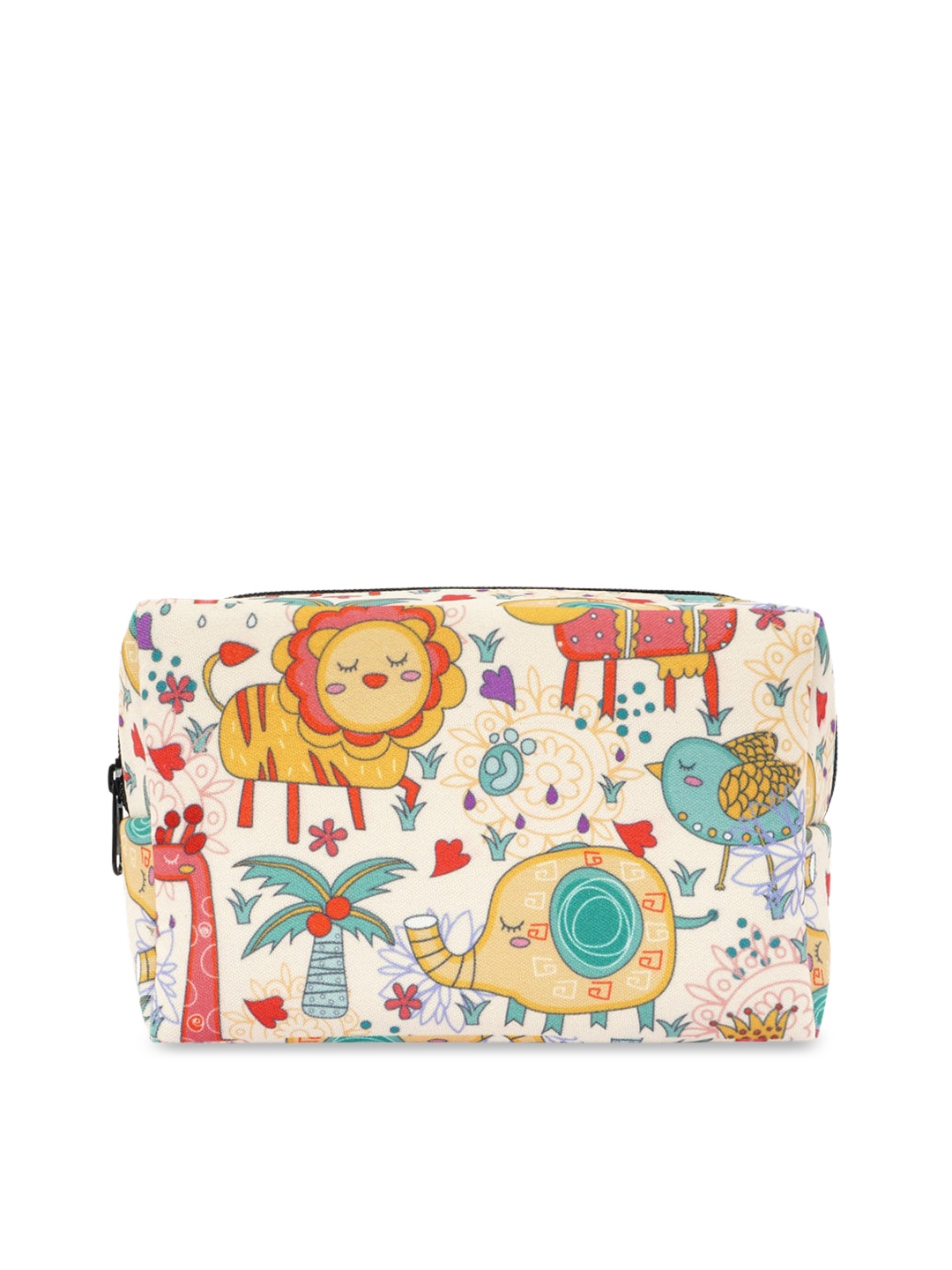 

Crazy Corner Cream & Red Printed Travel Pouch