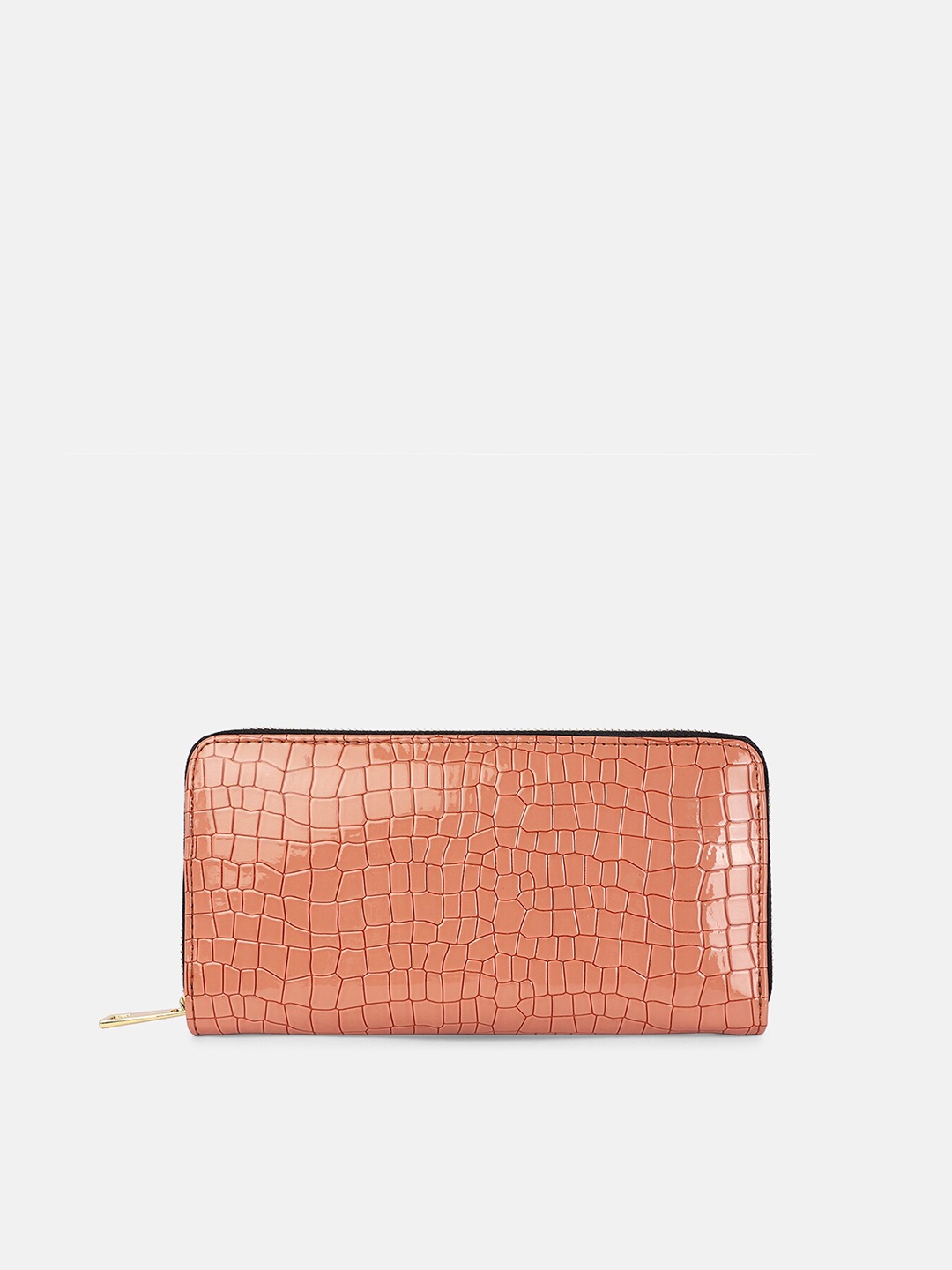 

Bagsy Malone Women Peach-Coloured Textured PU Zip Around Wallet