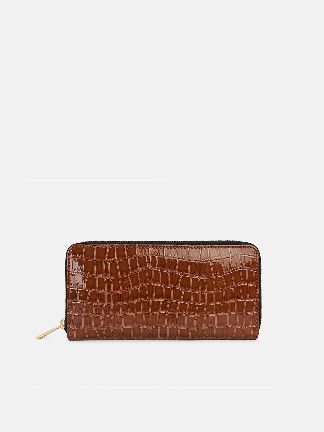 

Bagsy Malone Women Brown Animal Textured Zip Around Wallet