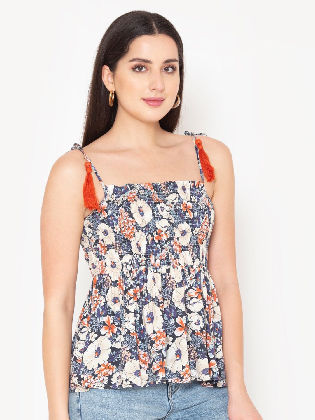 

Porsorte Women Multicoloured Floral Print Top, Multi