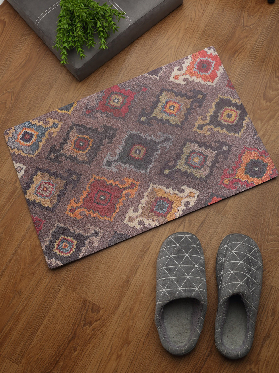 

HOSTA HOMES Multi Colored Digitally Printed Doormat