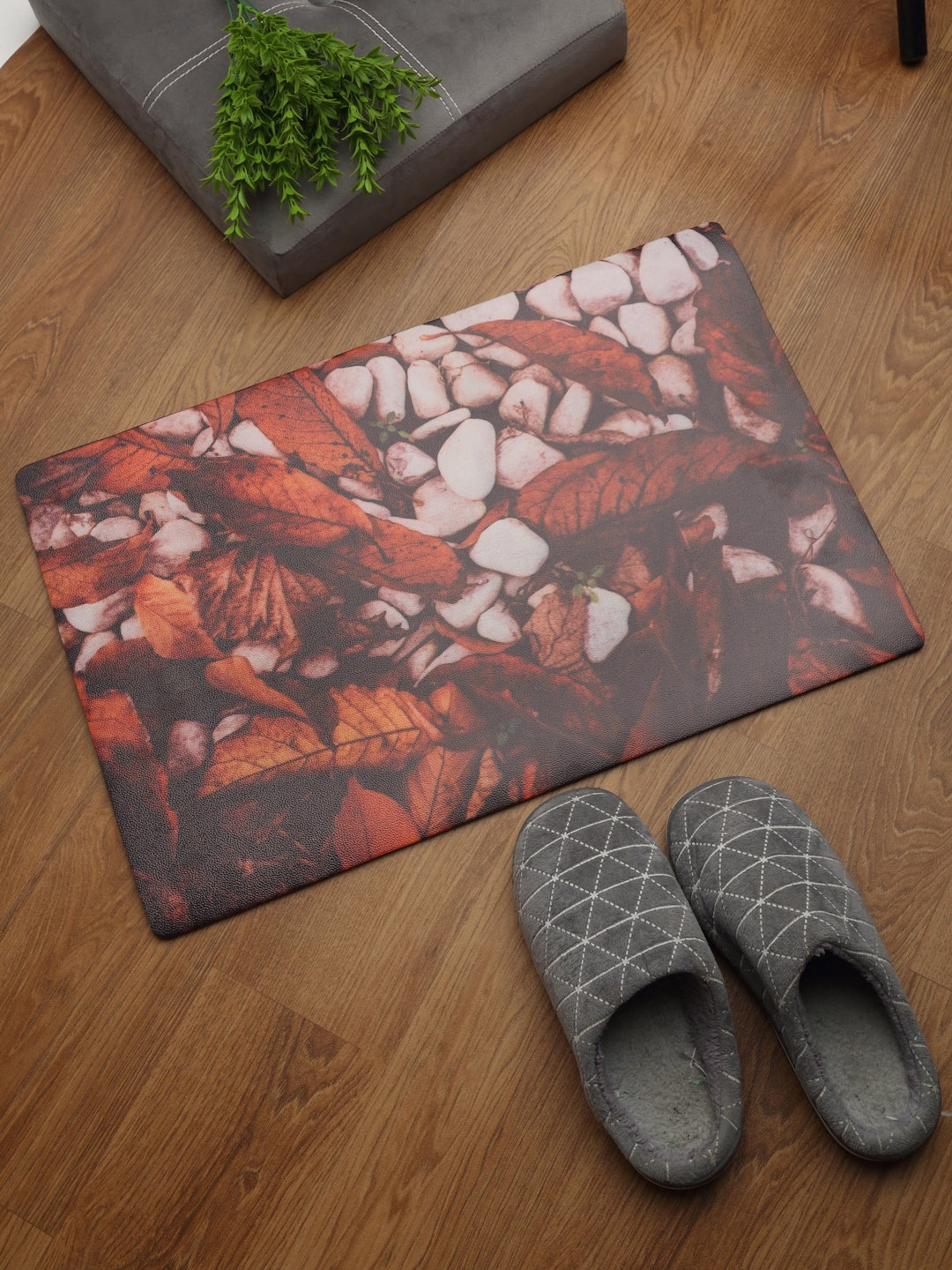 

HOSTA HOMES Multi-Colored Printed Anti Skid Doormat