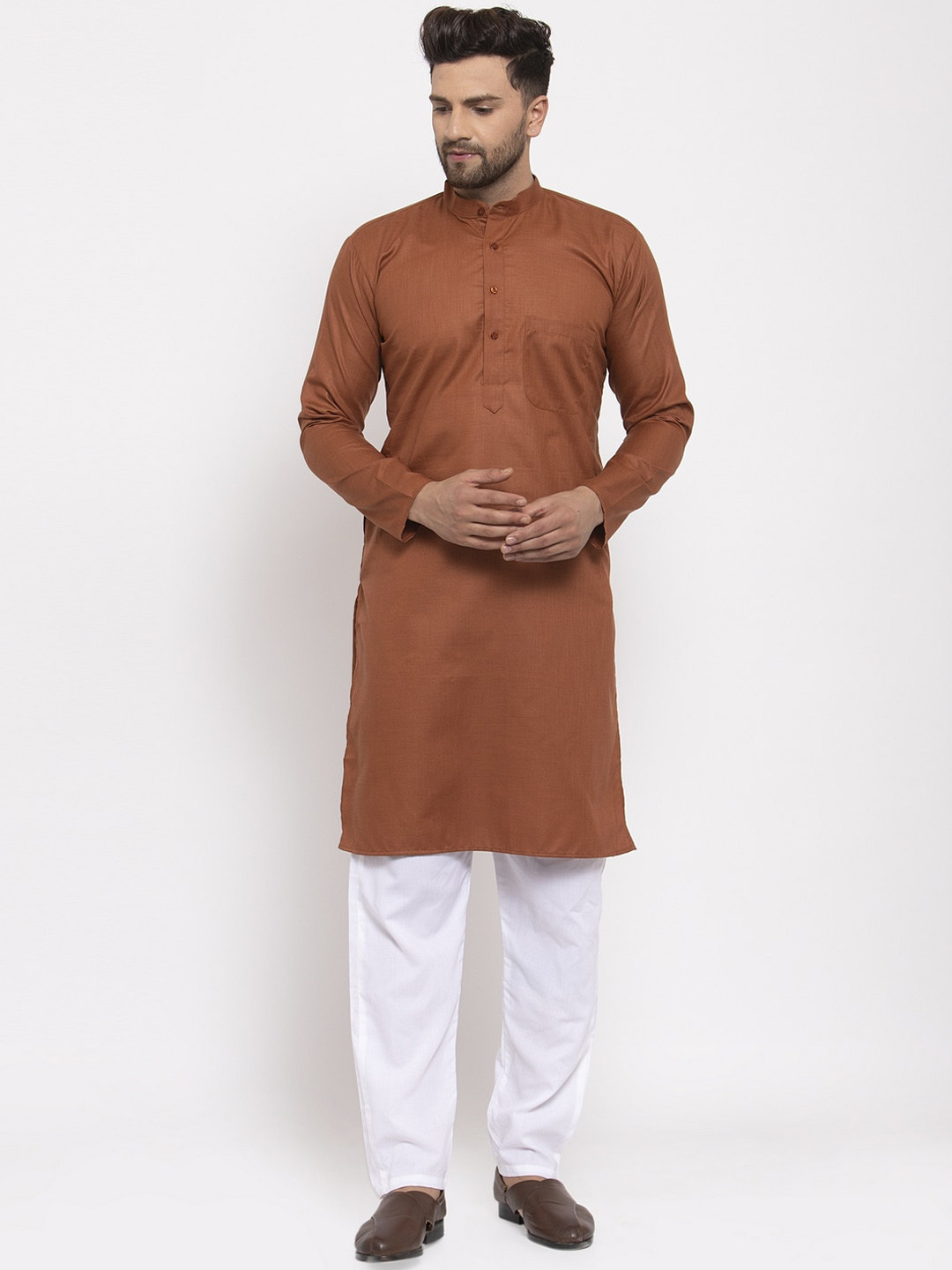 

Jompers Men Brown Kurta with Pyjamas