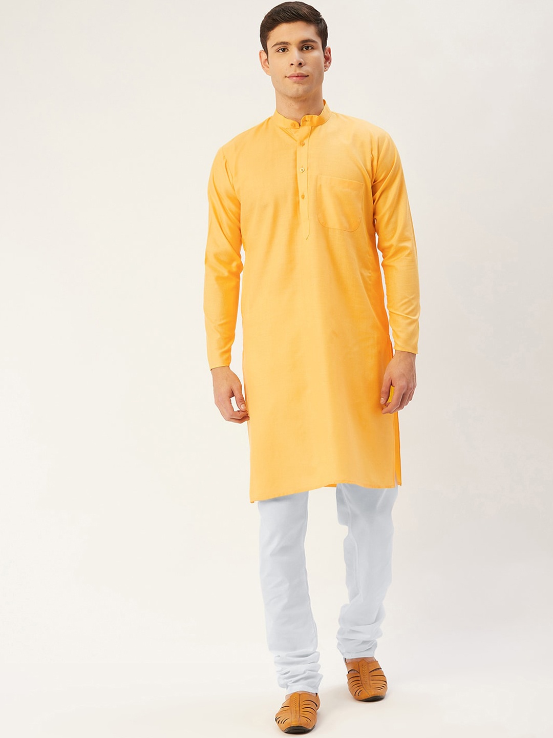 

Jompers Men Yellow Kurta with Pyjamas