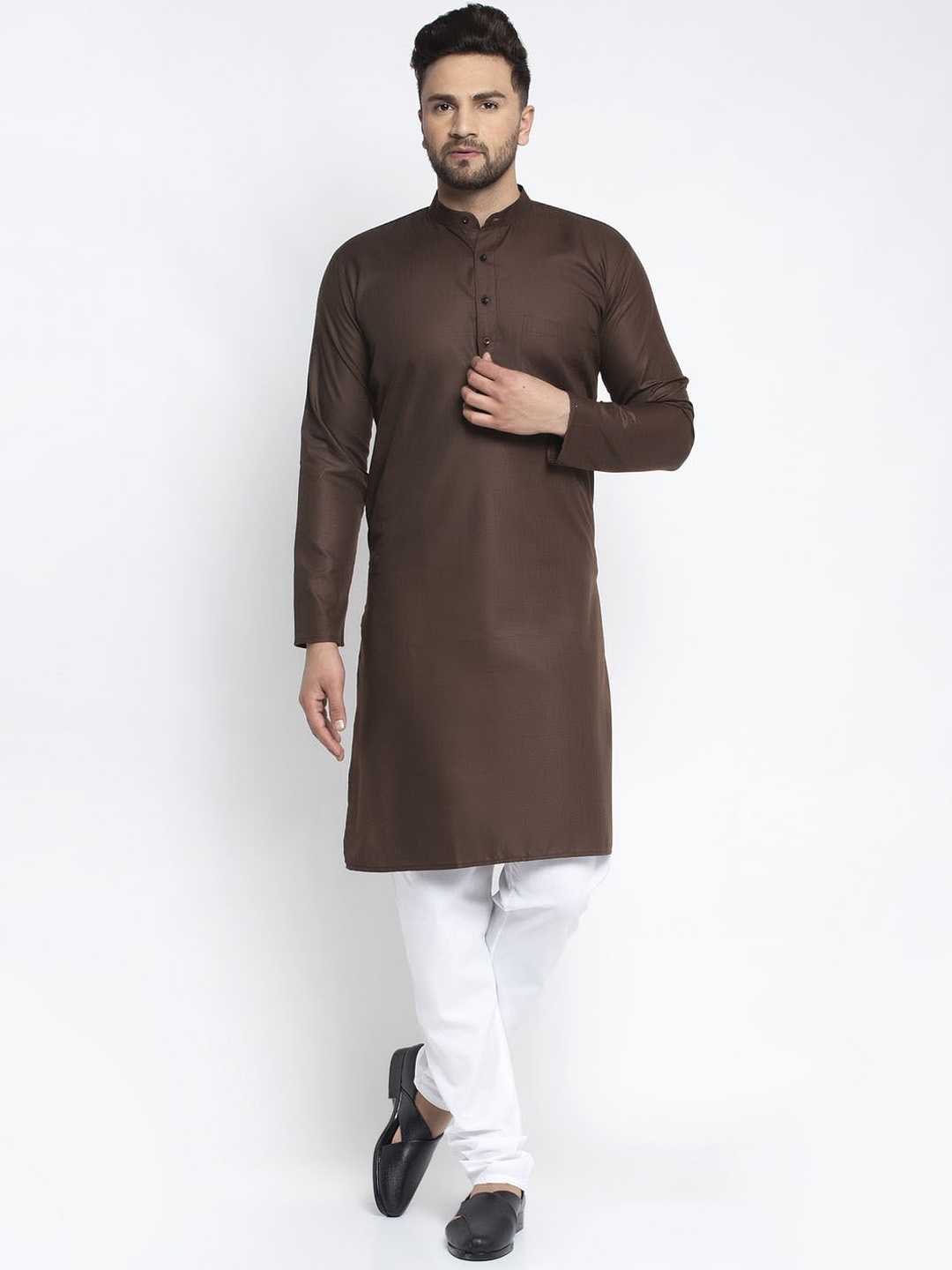 

Jompers Men Brown Kurta with Pyjamas