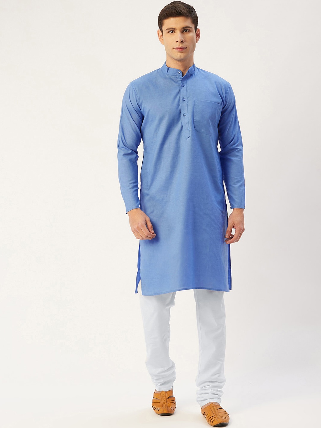 

Jompers Men Blue Pure Cotton Kurta with Pyjamas
