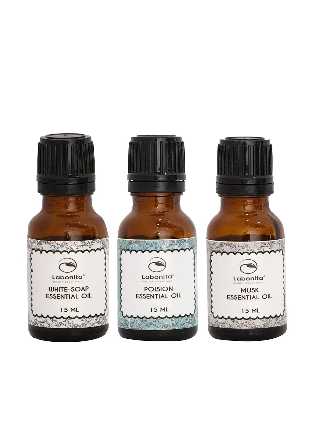 

Labonita White Soap-Poision-Musk Essential Oil Combo - 15 ml Each, Brown