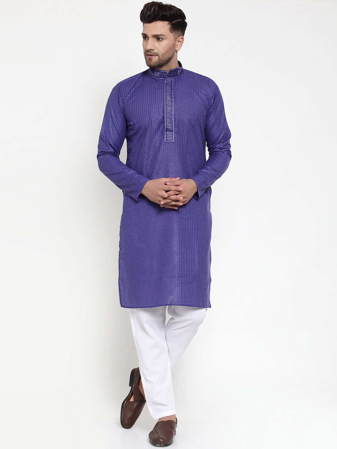 

Jompers Men Purple Kurta with Pyjamas