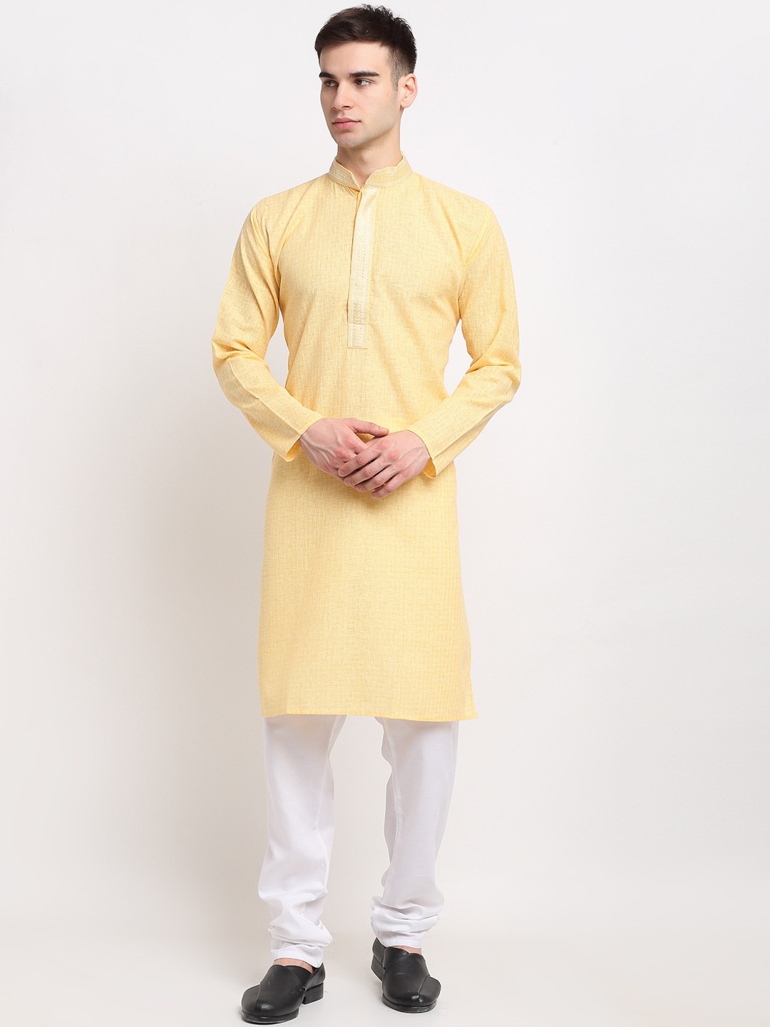 

Jompers Men Yellow Kurta with Pyjamas