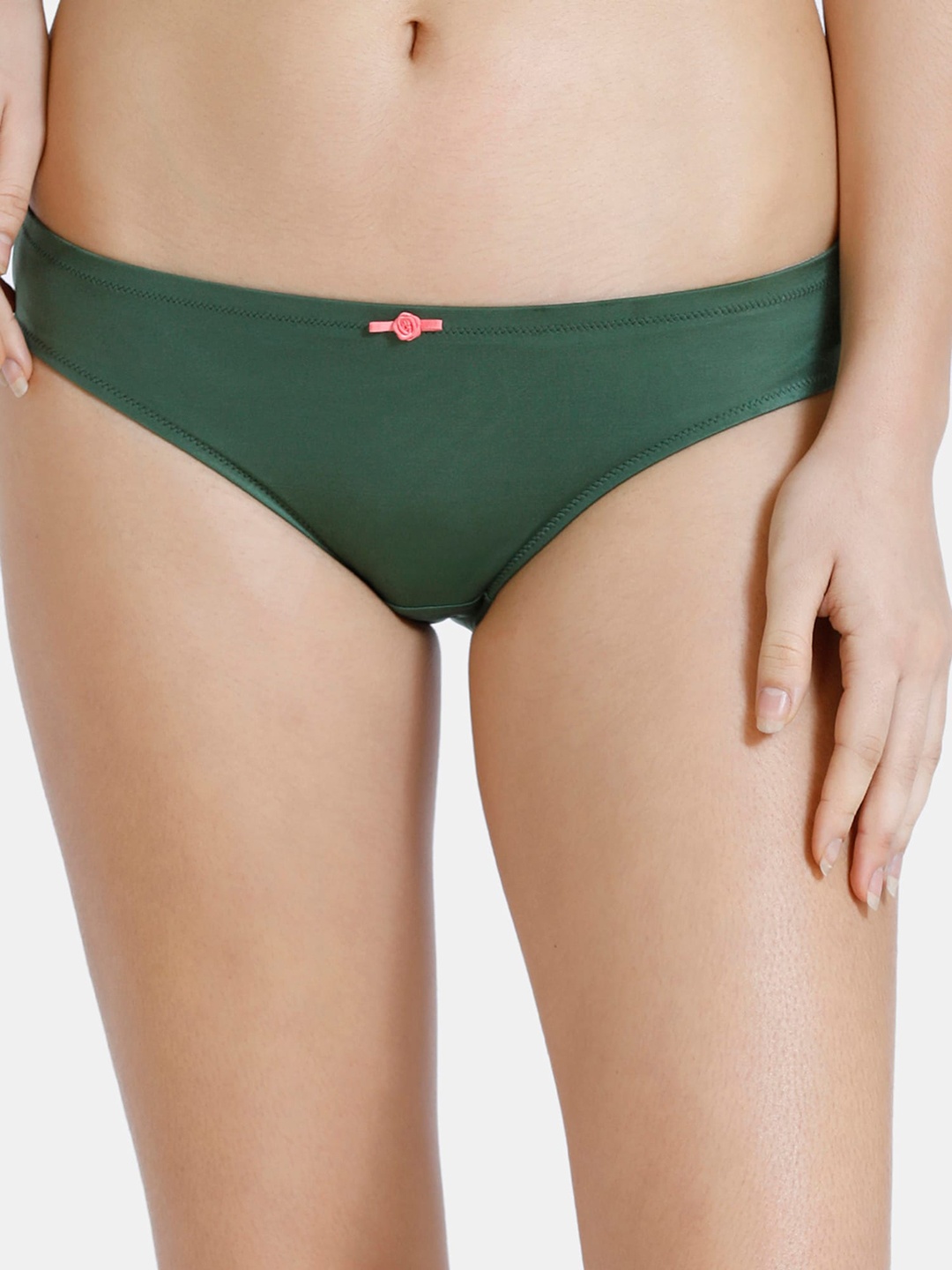 

Zivame Women Green Solid Bikini Briefs