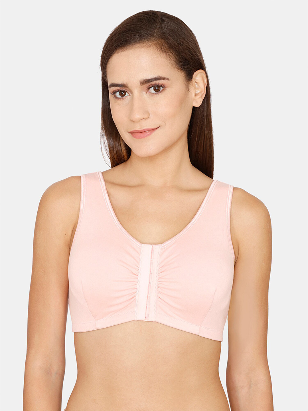 

Zivame Pink Solid Lightly Padded Cotton Everyday Bra