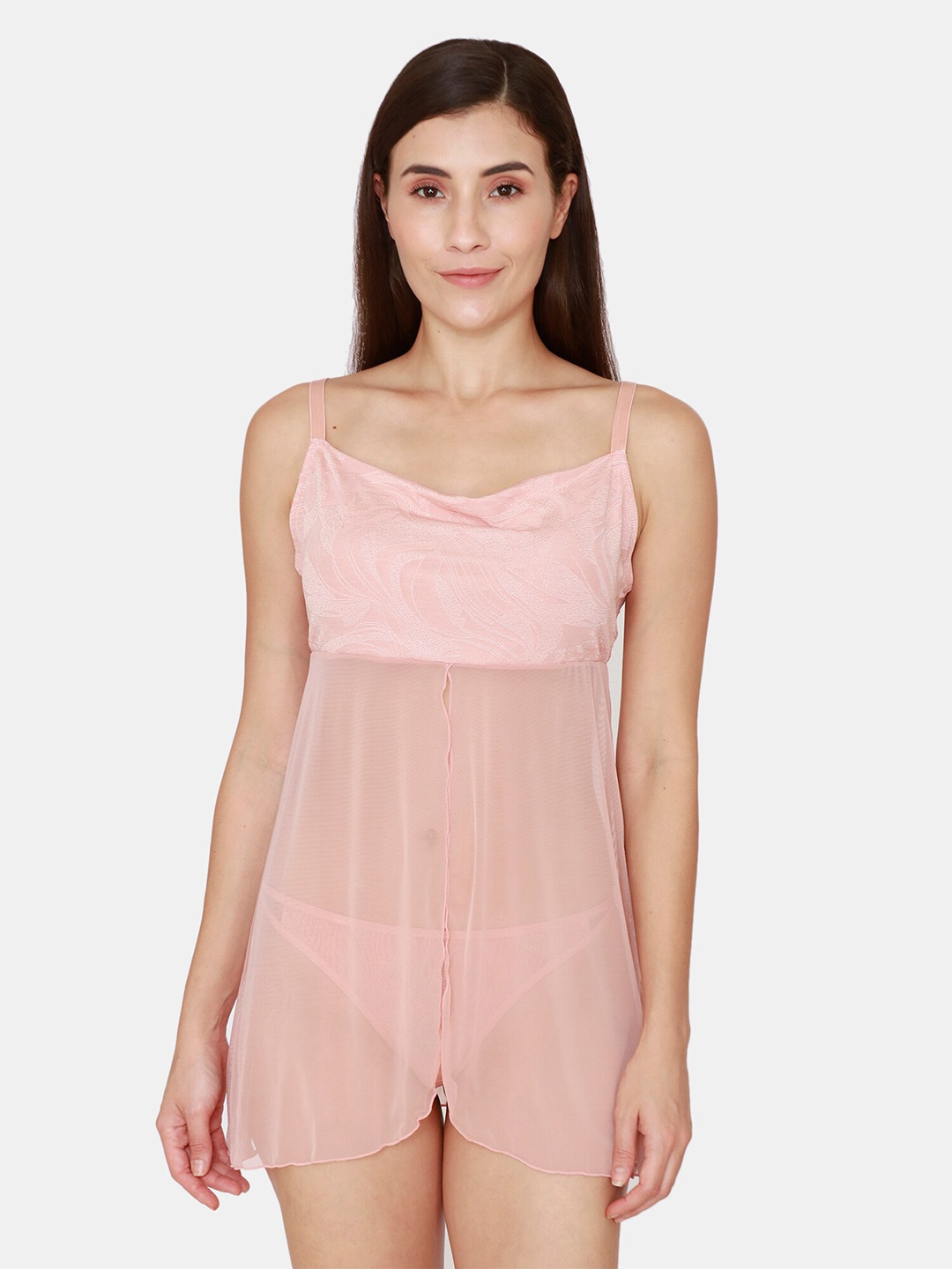 

Zivame Rose Asymmetric Hemline Baby Doll With Briefs