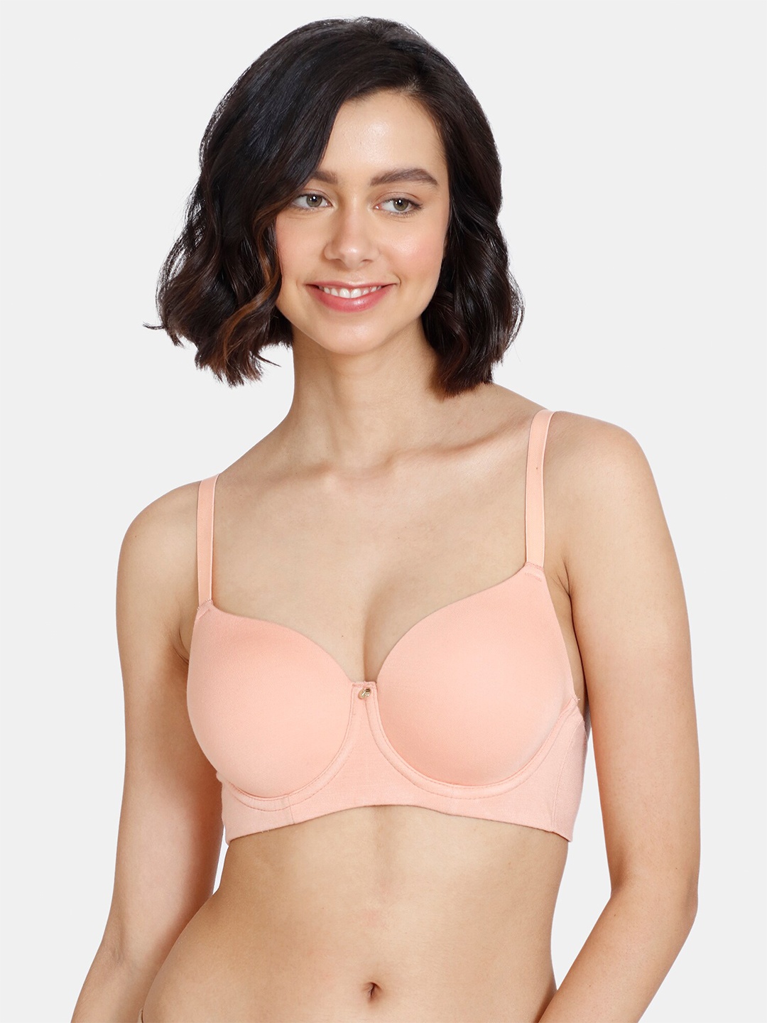 

Zivame Peach-Coloured Underwired Lightly Padded T-Shirt Bra ZI10ZMFASHCORNG
