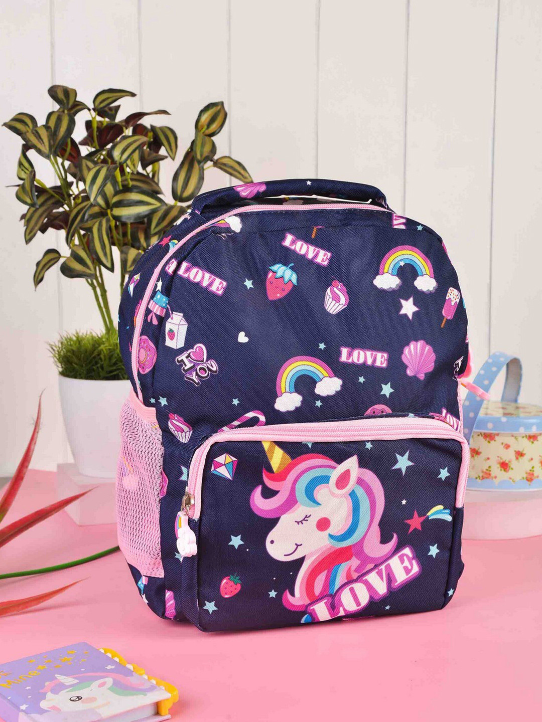 

POPLINS Kids Blue & Pink Unicorn Graphic Backpack