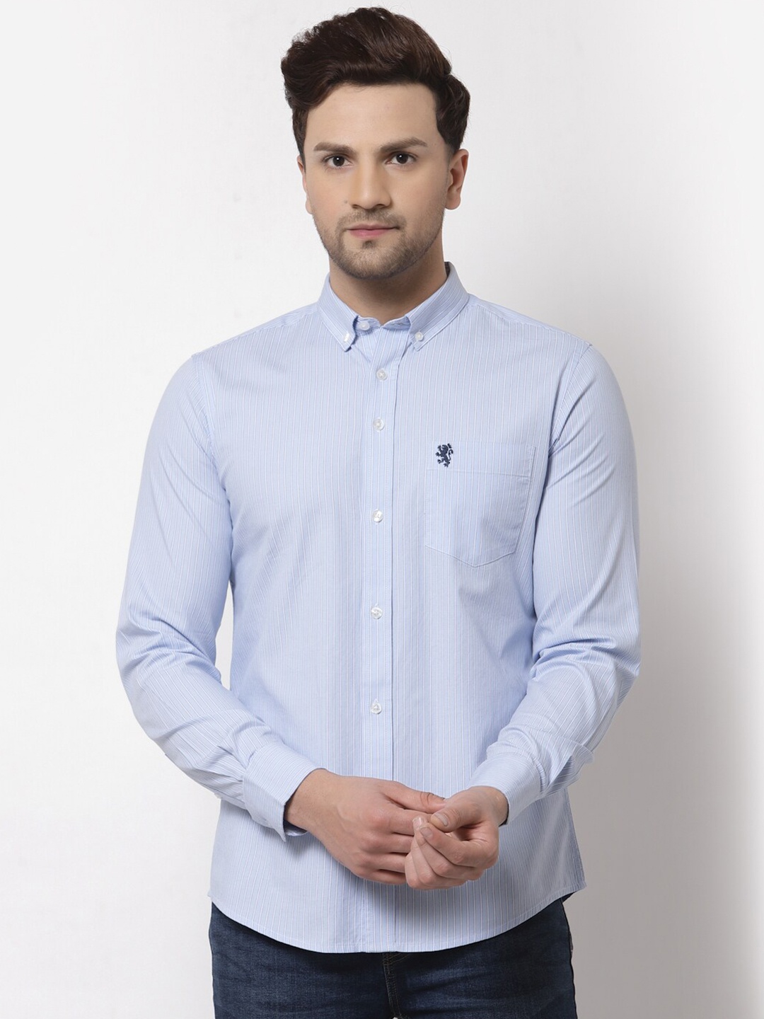 Red Tape Men Blue Striped Casual Shirt