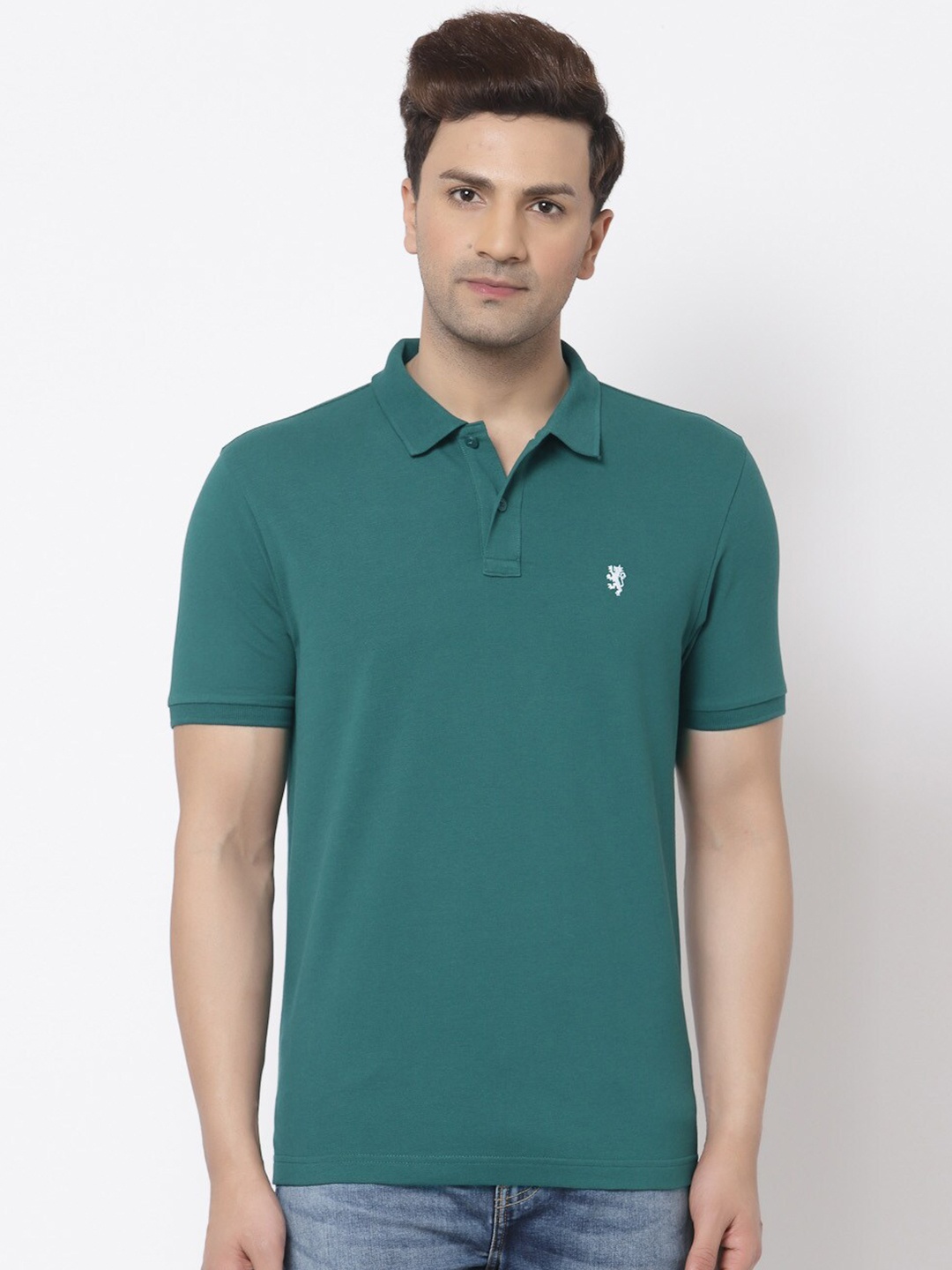 

Red Tape Men Green Polo Collar Cotton T-shirt