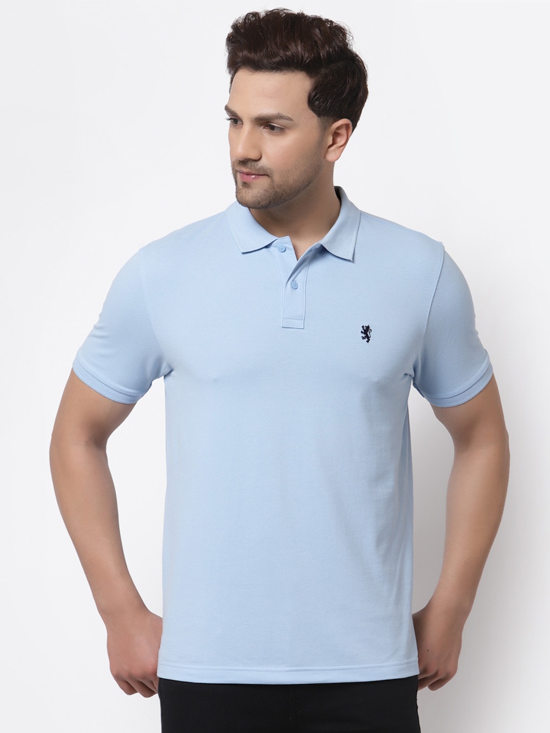 

Red Tape Men Blue Polo Collar Cotton T-shirt