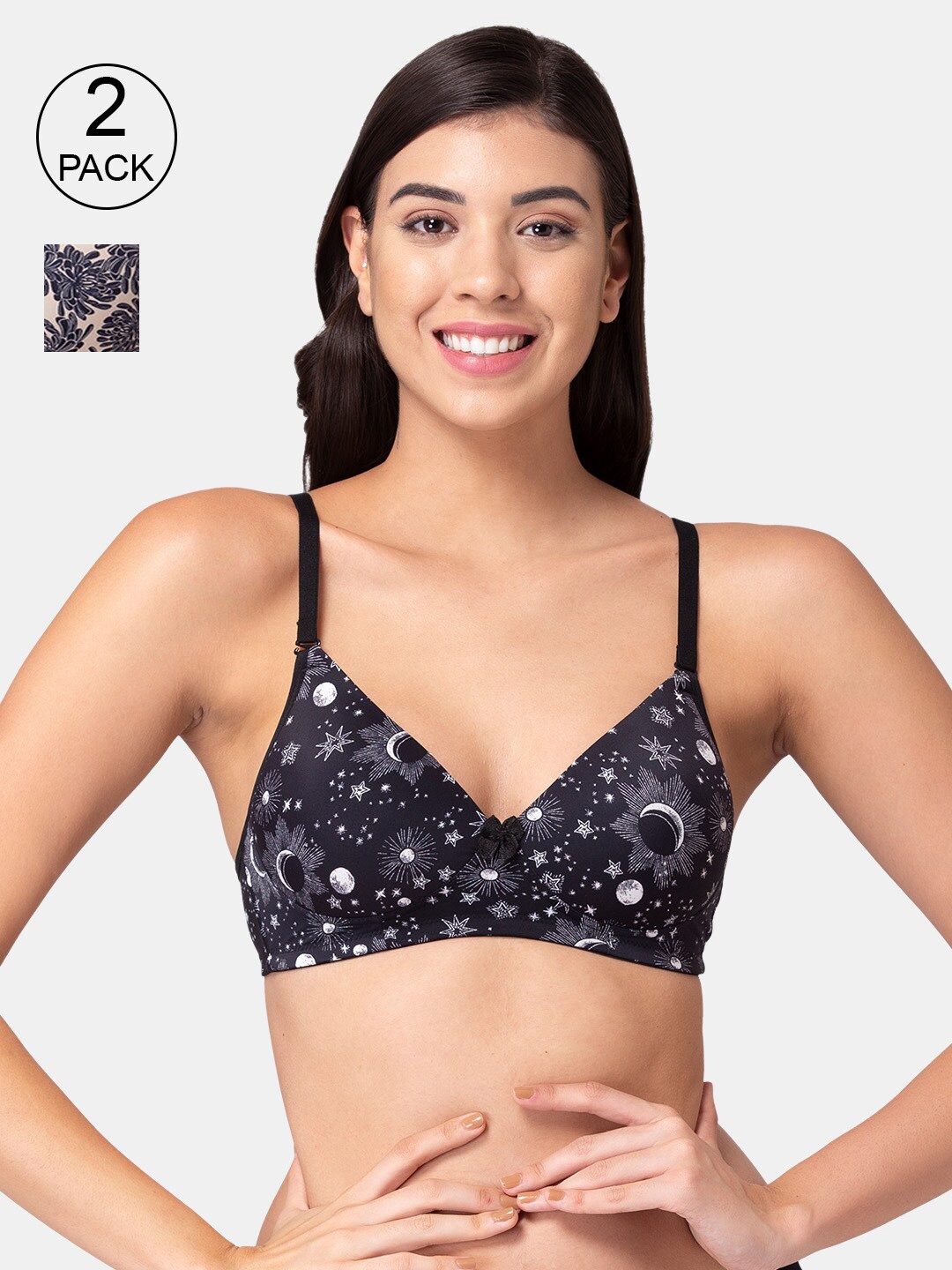 

Tweens Multicoloured Set of 2 Abstract Printed Lightly Padded T-Shirt Bra, Multi