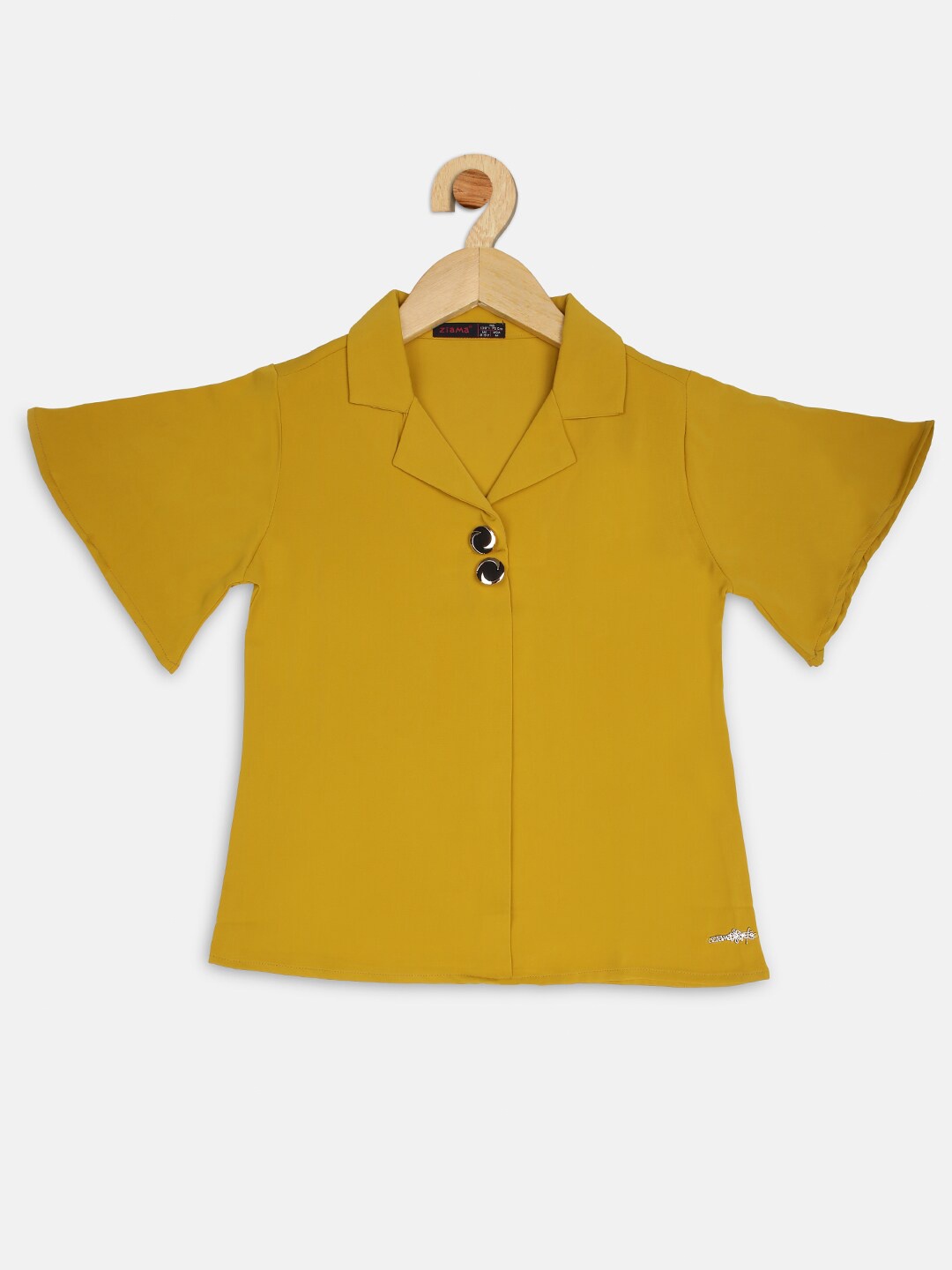 

Ziama Girls Mustard Yellow Solid Top