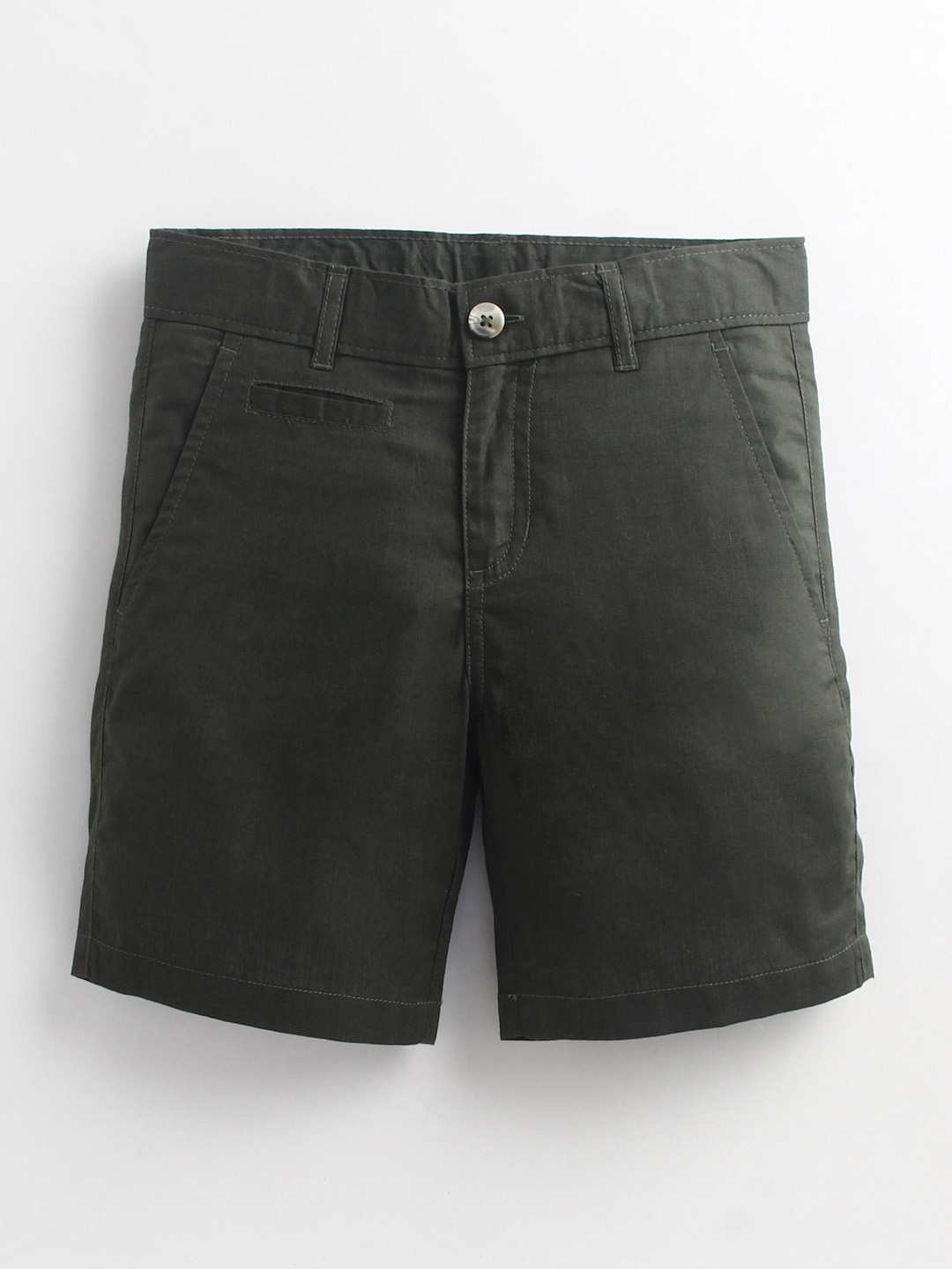 

Cherry Crumble Boys Green Cotton Blended Shorts