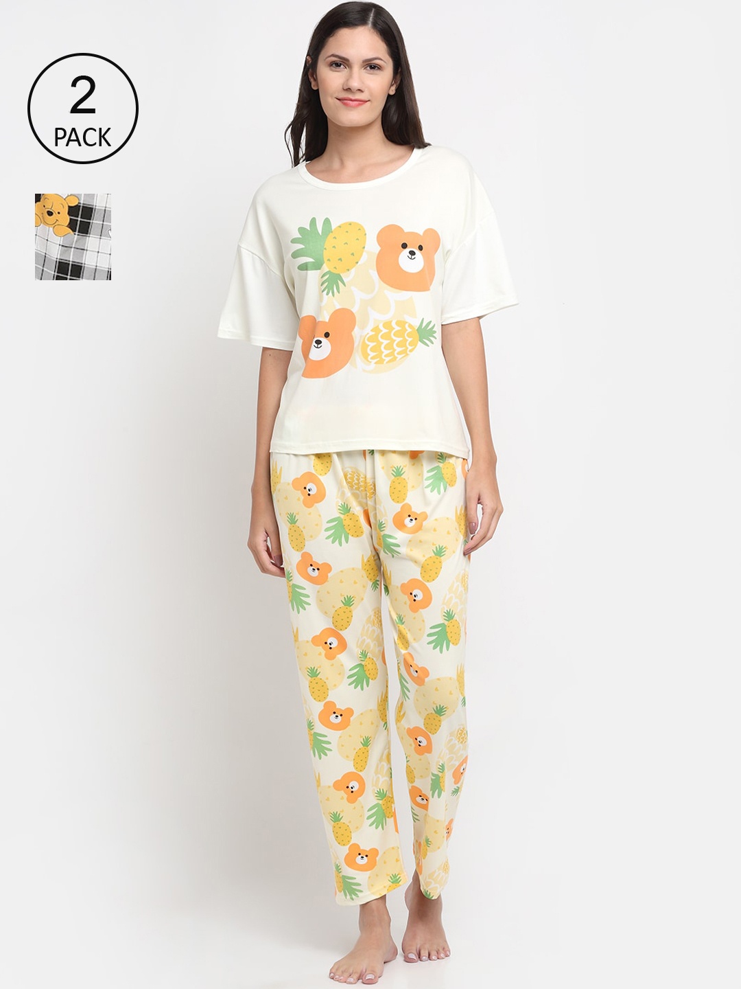 

KLOTTHE Women Multicoloured Printed Night suit, Multi