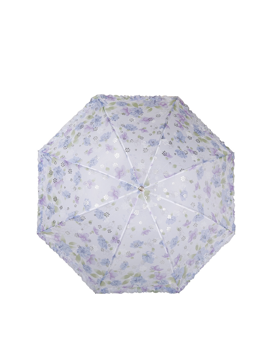 

LOOM LEGACY Purple & White Floral 3-Fold Umbrella