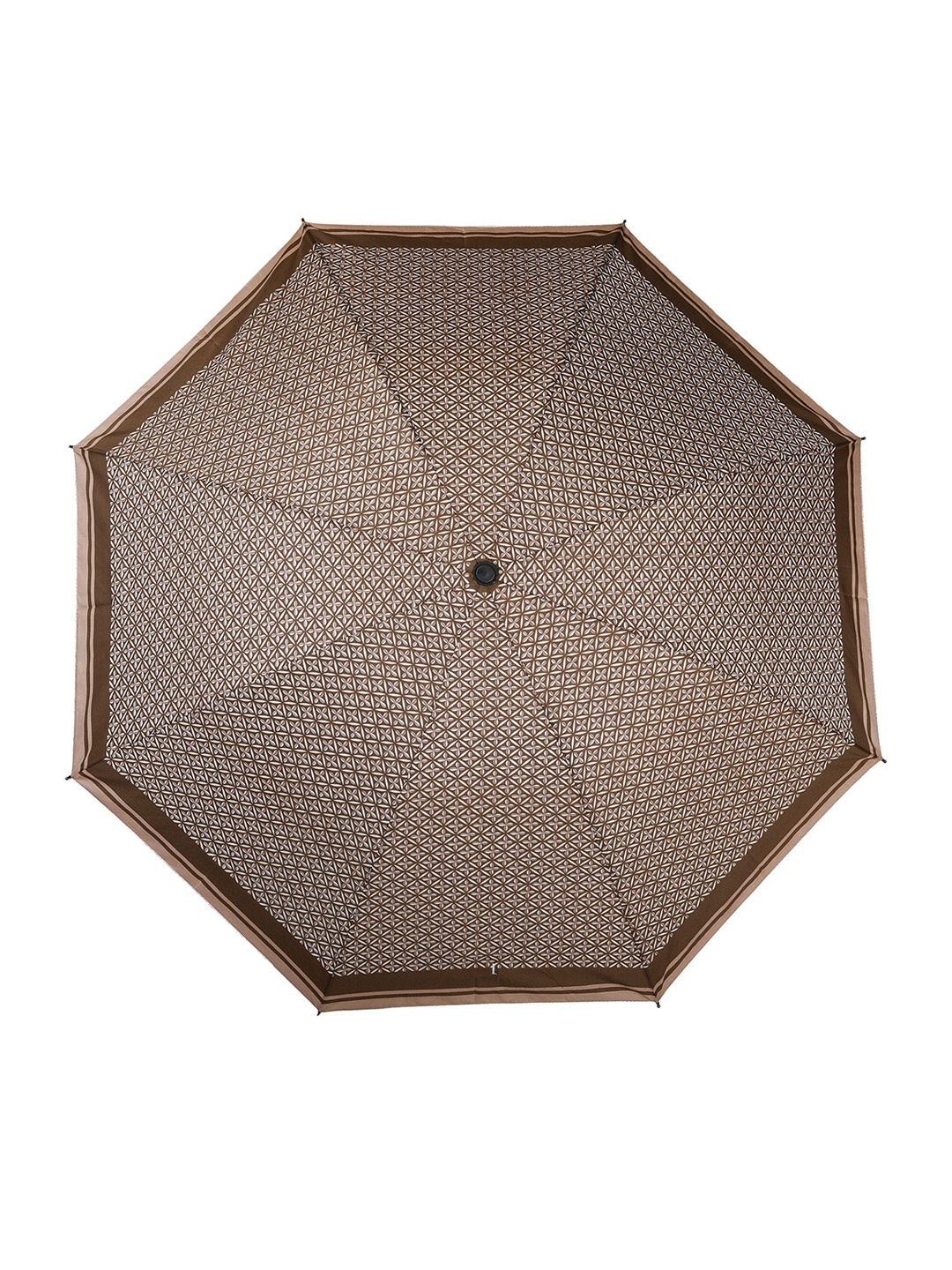 

LOOM LEGACY Brown & White Geometric Printed 3-Fold Manual Umbrella