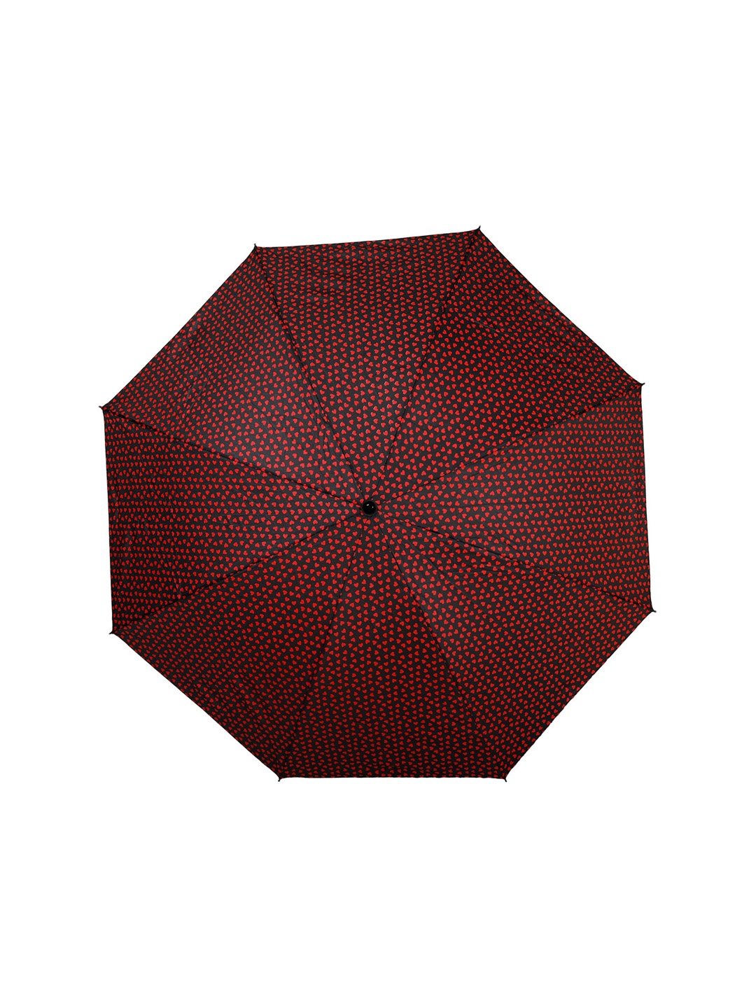 

LOOM LEGACY Women Black & Red Printed 3-Fold Umbrella