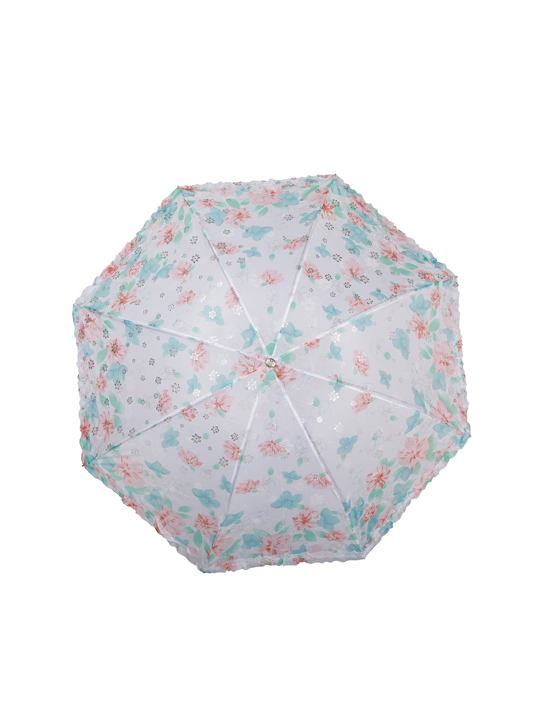 

LOOM LEGACY Women Green Floral Printed 3-Fold Umbrellas