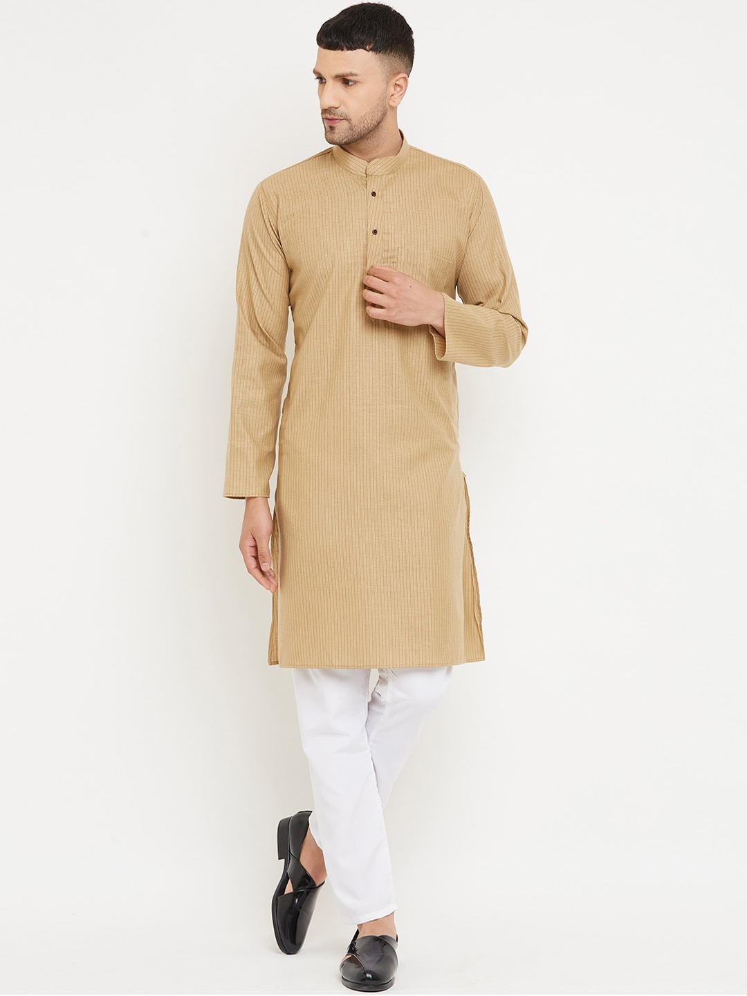 

Armaan Ethnic Men Brown Striped Kurta with Pyjamas