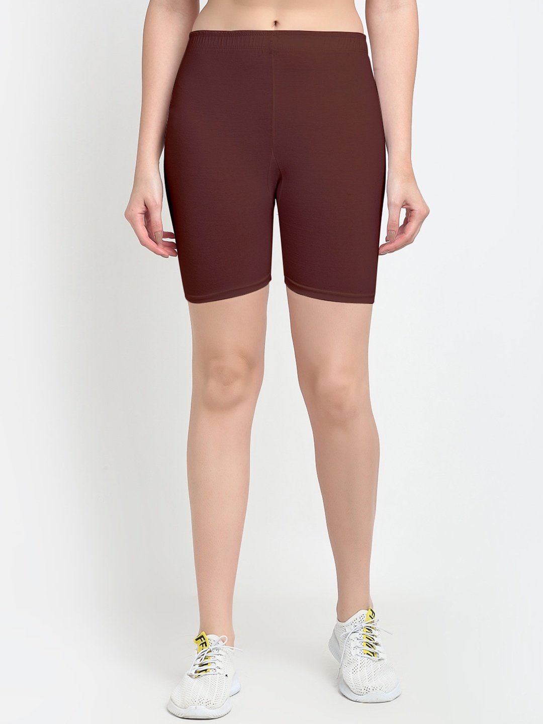 

Jinfo Women Brown Cycling Sports Shorts