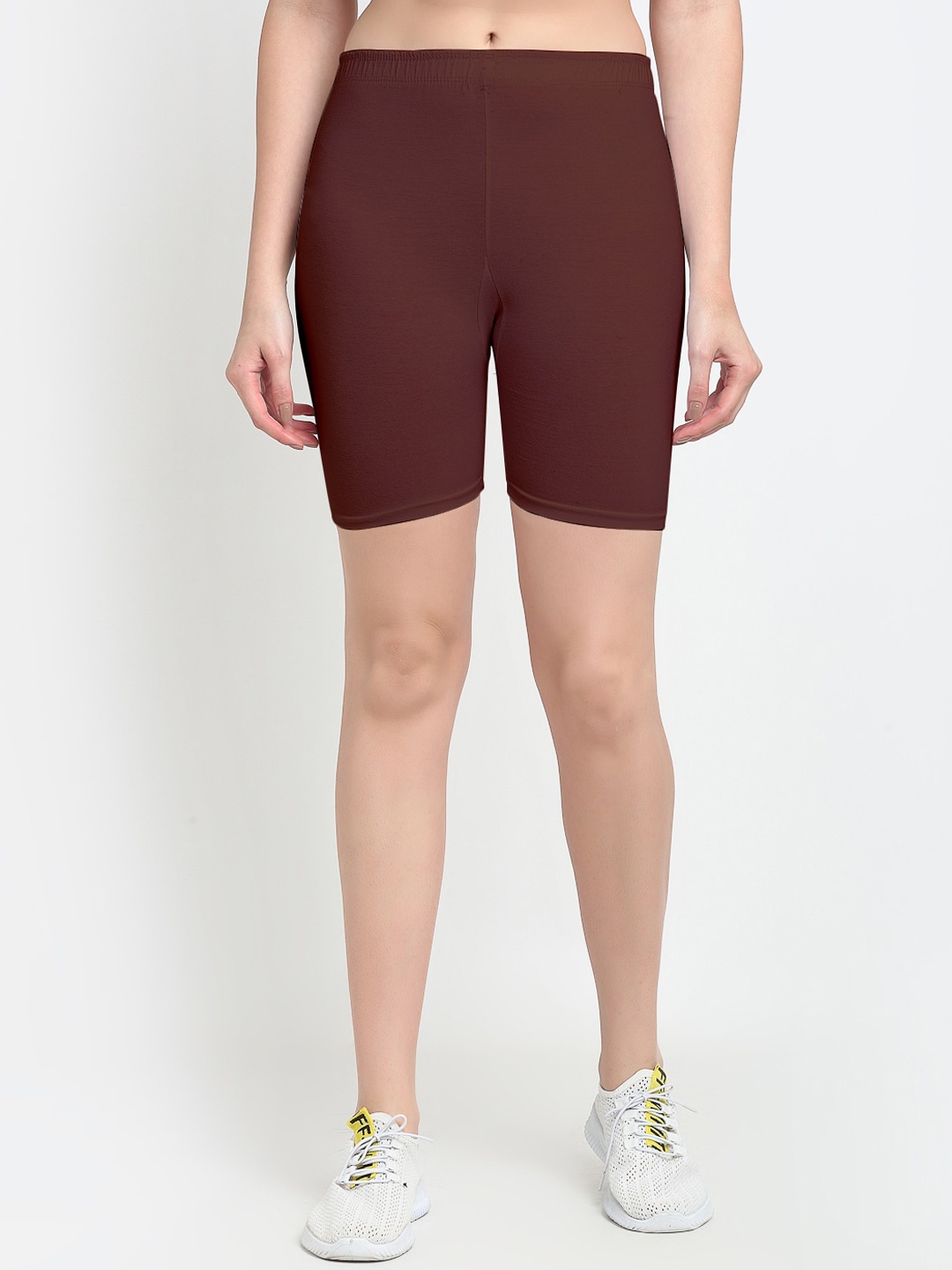 

Jinfo Women Brown Cycling Sports Shorts