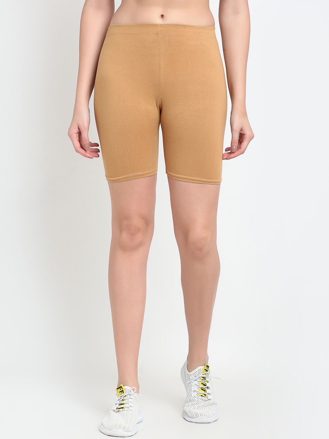 

Jinfo Women Beige Cycling Sports Shorts