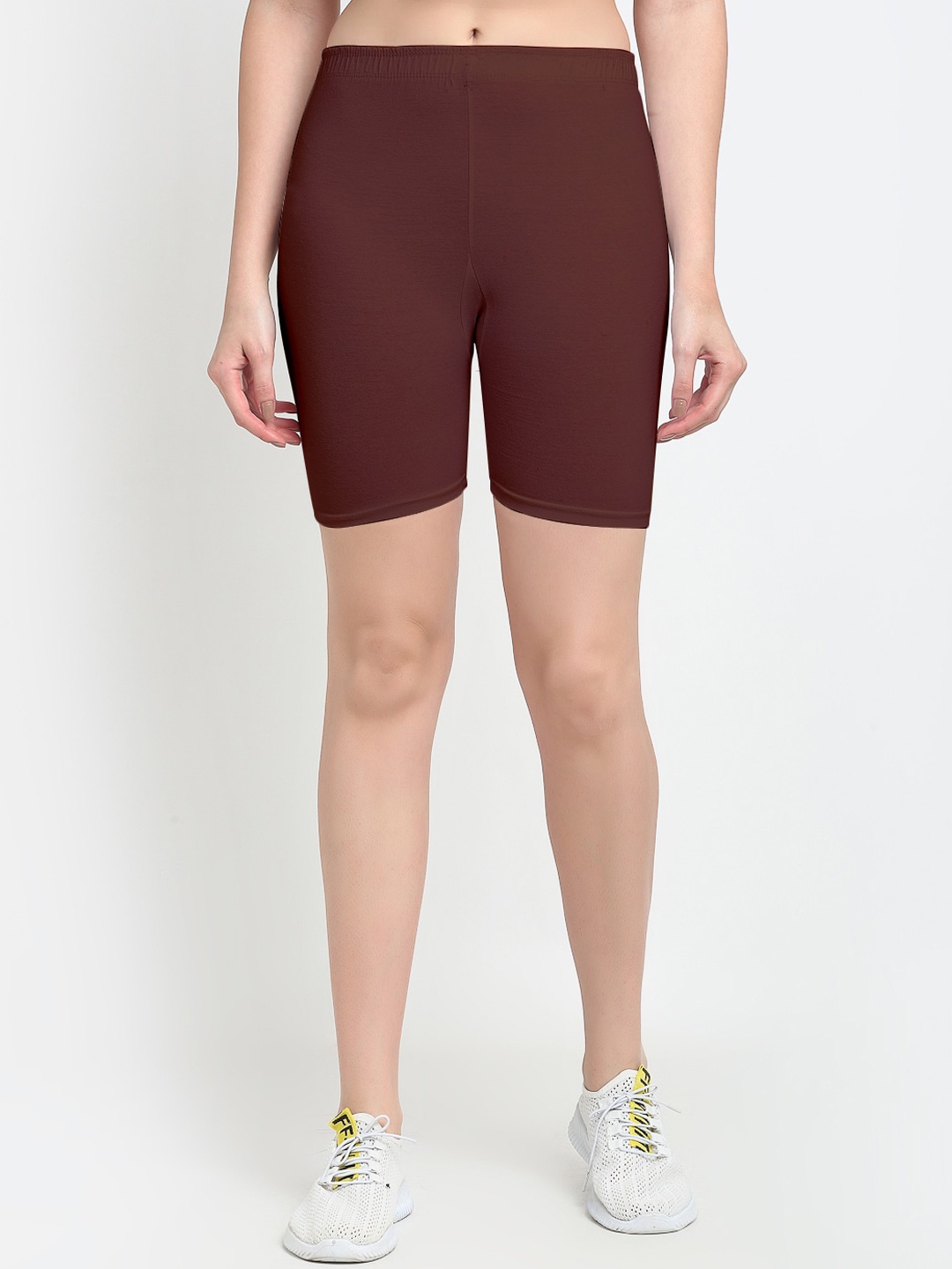 

Jinfo Women Brown Cycling Sports Shorts