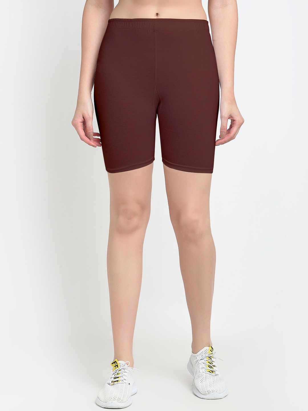 

Jinfo Women Brown Cycling Sports Shorts