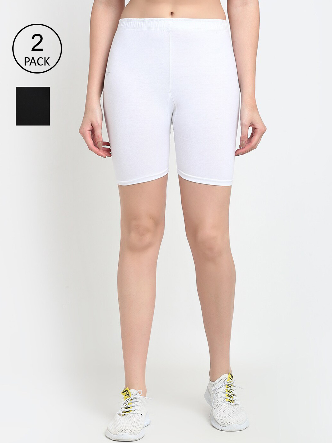 

Jinfo Women Pack Of 2 Cycling Sports Shorts, Black