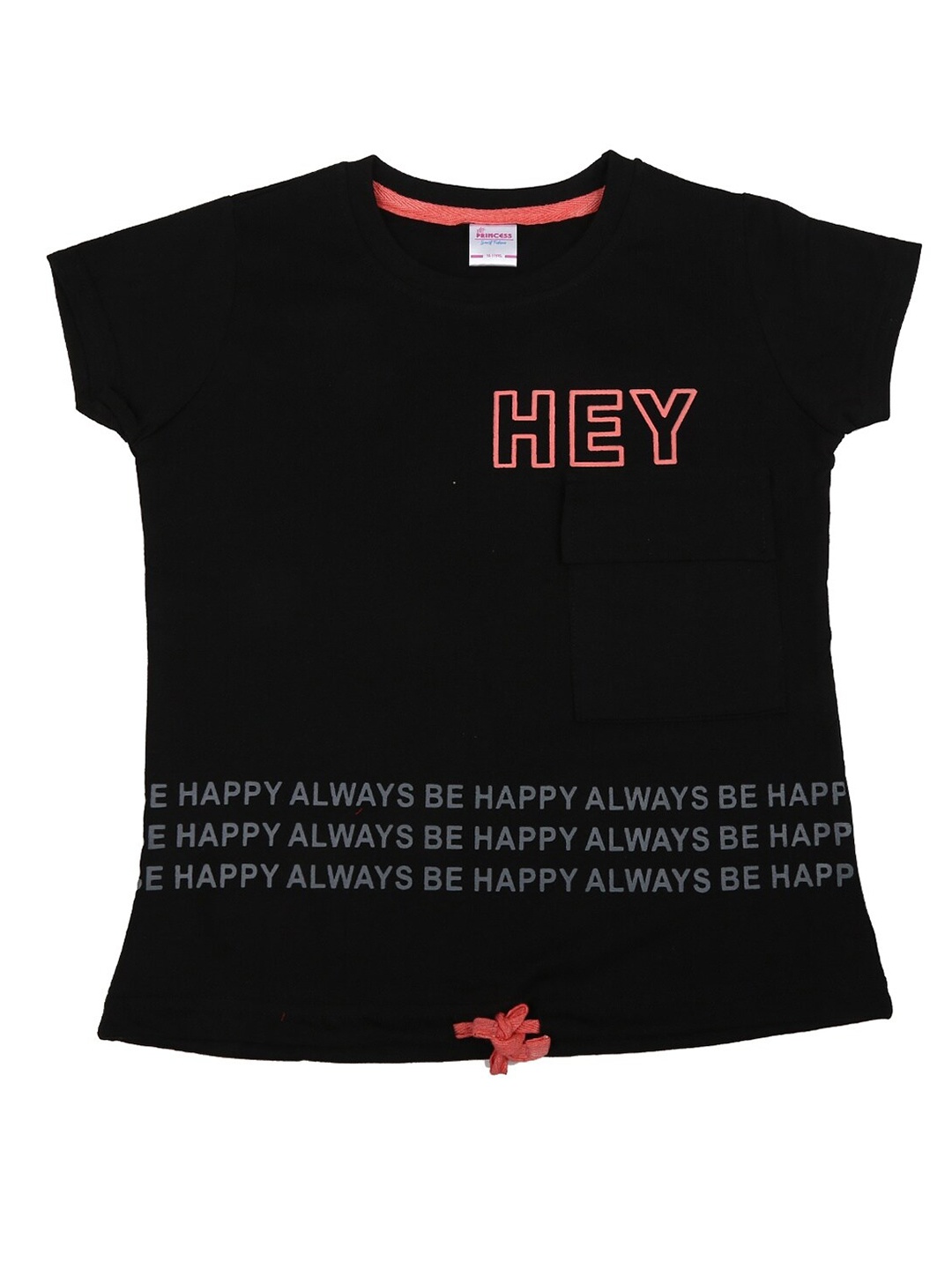 

V-Mart Girls Black Typography Printed T-shirt