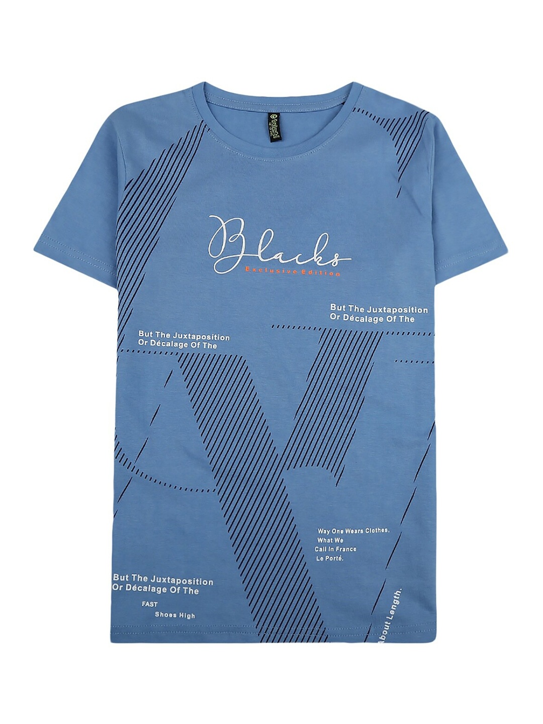 

V-Mart Boys Blue & White Printed T-shirt