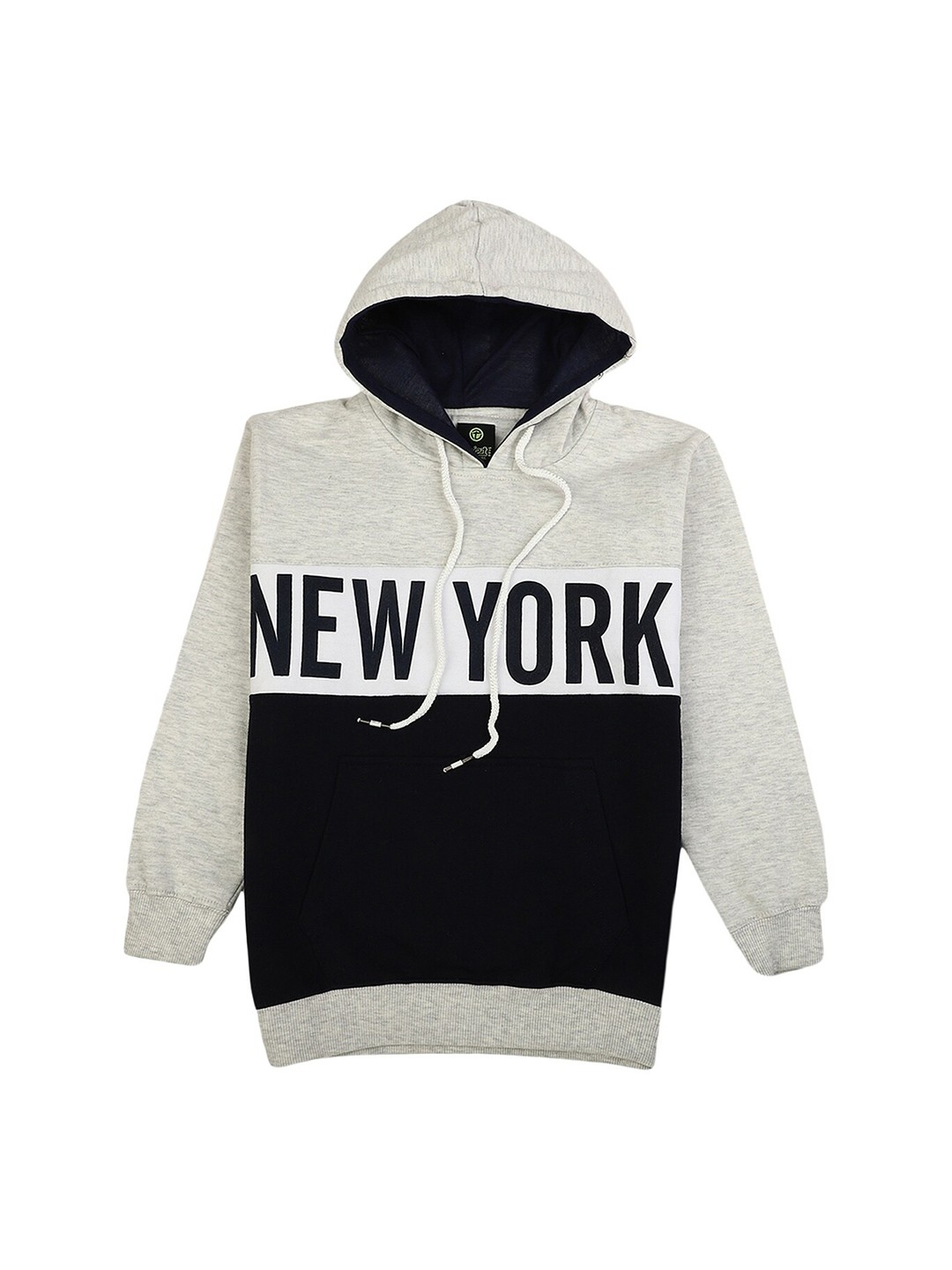 

V-Mart Boys Grey Colourblocked Hooded Sweatshirt