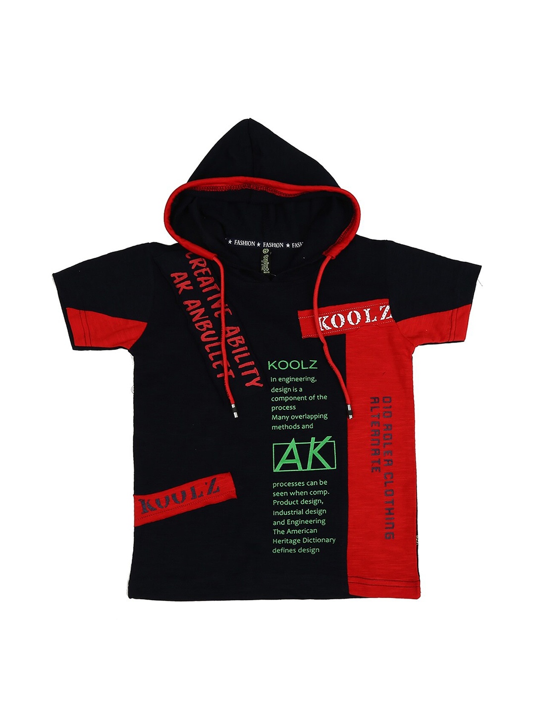 

V-Mart Boys Blue & Red Typography Printed Cotton T-shirt