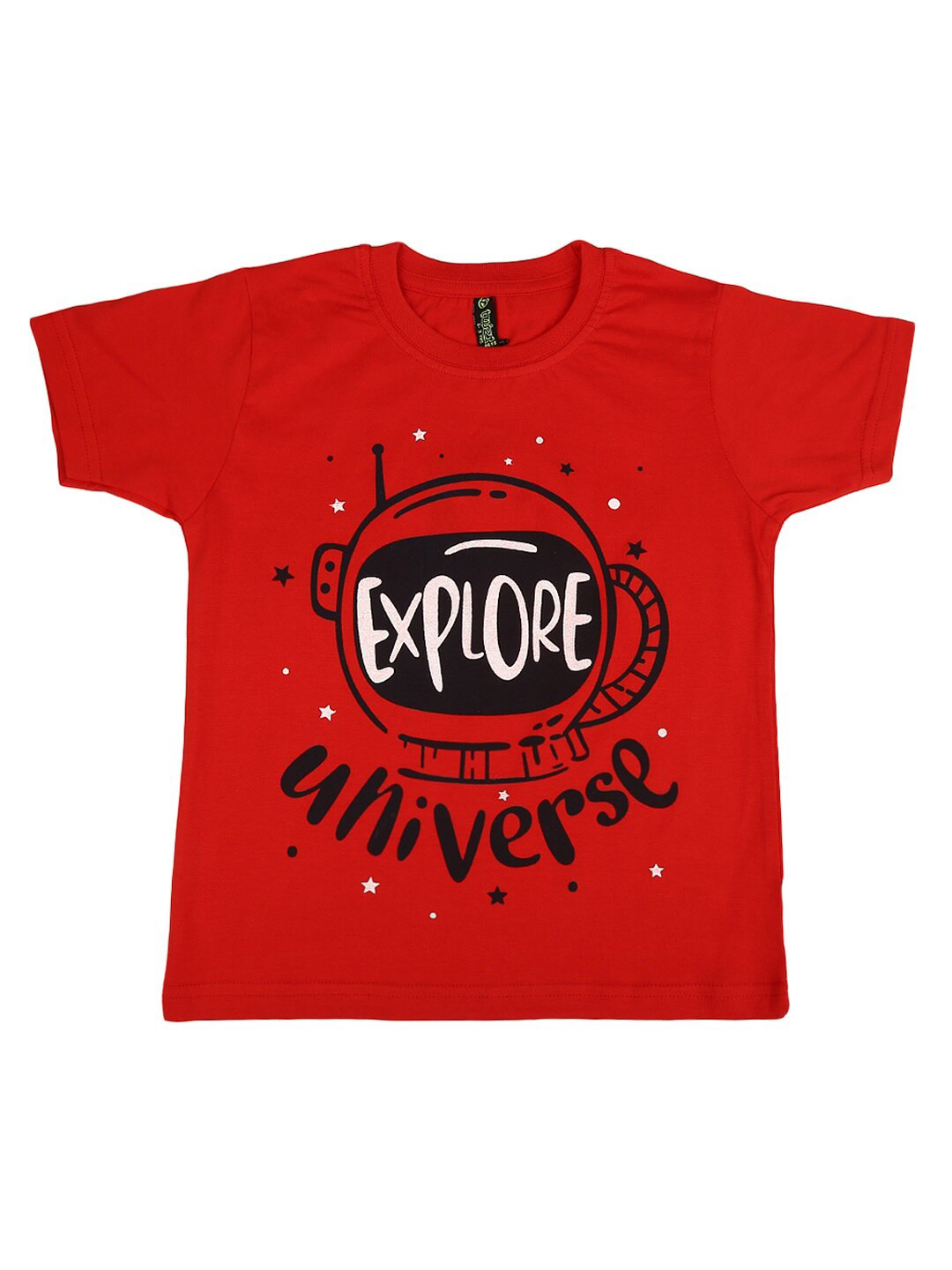 

V-Mart Boys Red & Black Typography Printed Cotton T-shirt