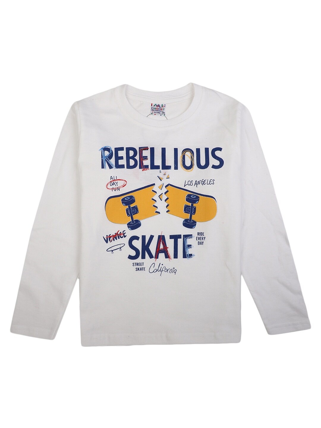 

V-Mart Boys White Typography Printed T-shirt