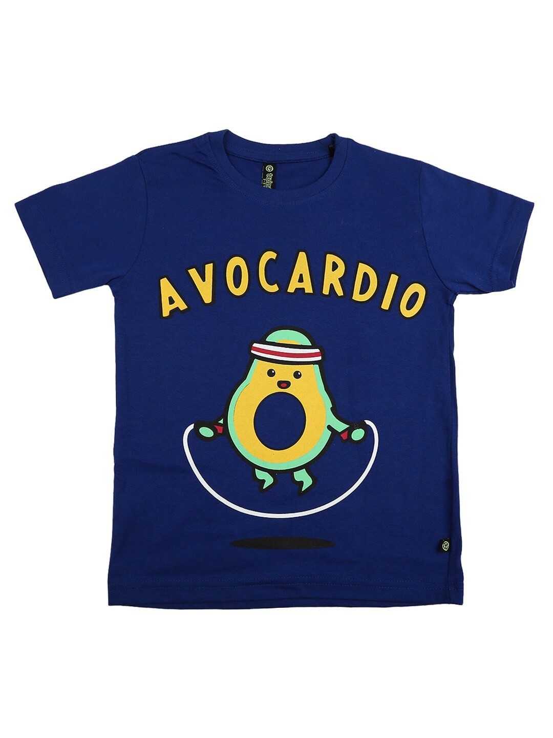 

V-Mart Boys Blue & Yellow Typography Printed Cotton T-shirt