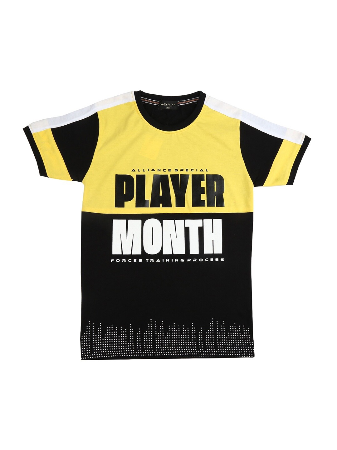 

V-Mart Boys Black & Yellow Typography Printed T-shirt