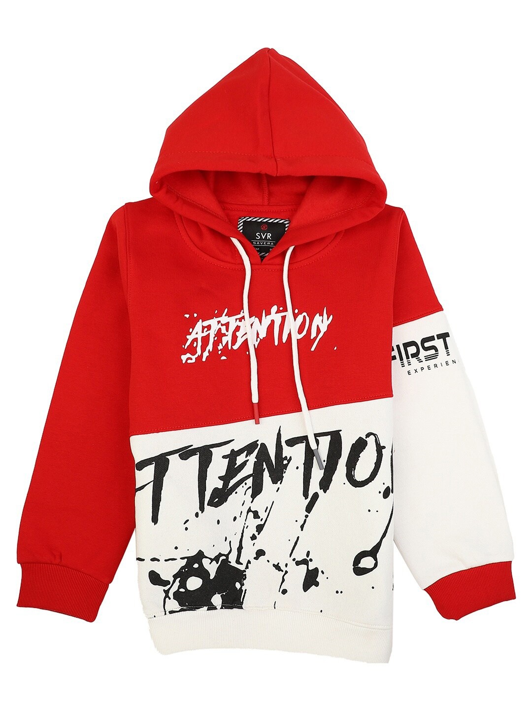 

V-Mart Boys Red & Cream-Coloured Typography Printed Cotton T-shirt