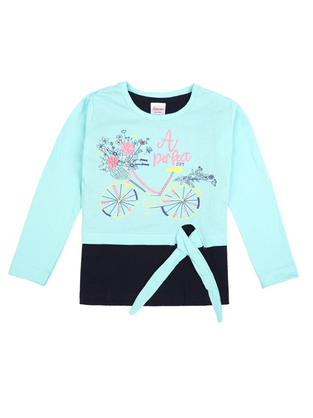 

V-Mart Girls Blue Printed Cotton T-shirt