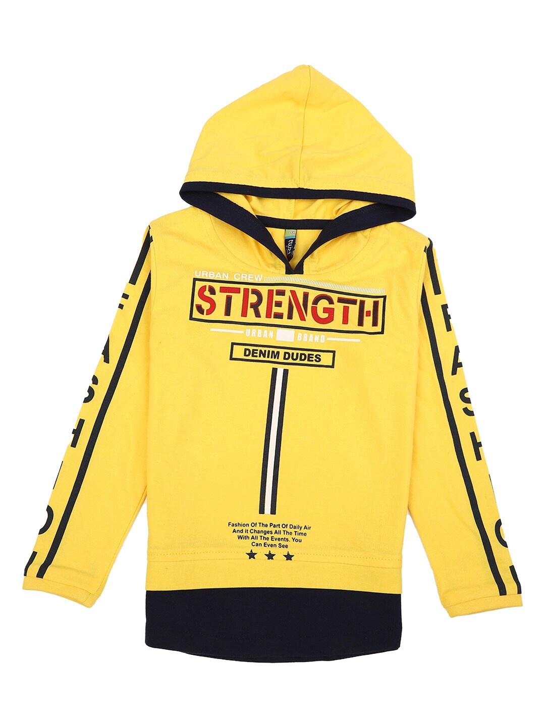 

V-Mart Boys Yellow & Black Typography Printed T-shirt