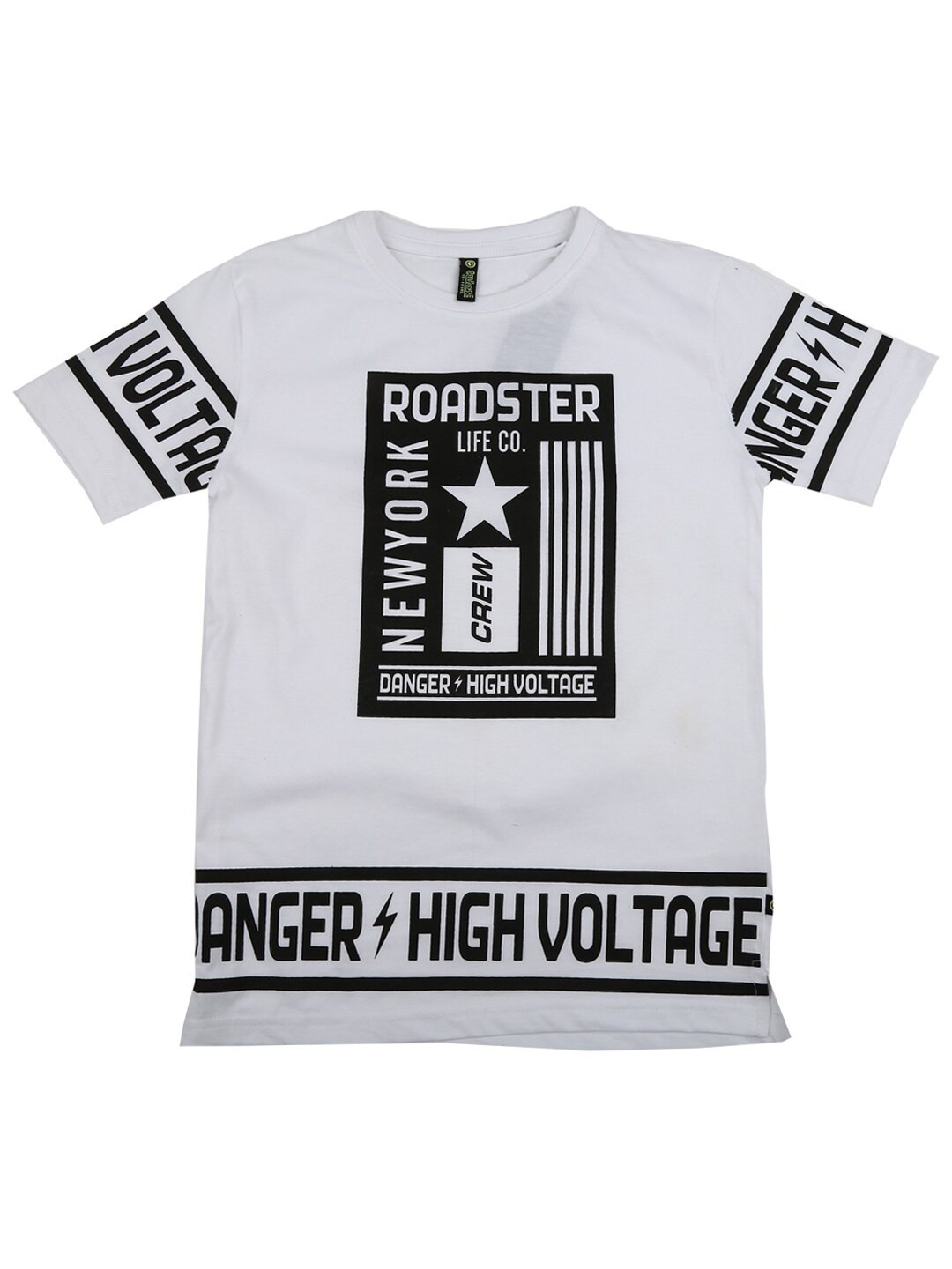 

V-Mart Boys White & Black Typography Printed Cotton T-shirt